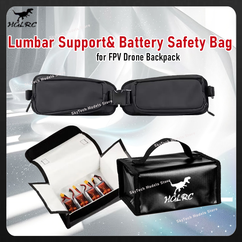Lipo Battery Fireproof Safety Charge Box - Coussin lombaire ergonomique HGLRC et pochette