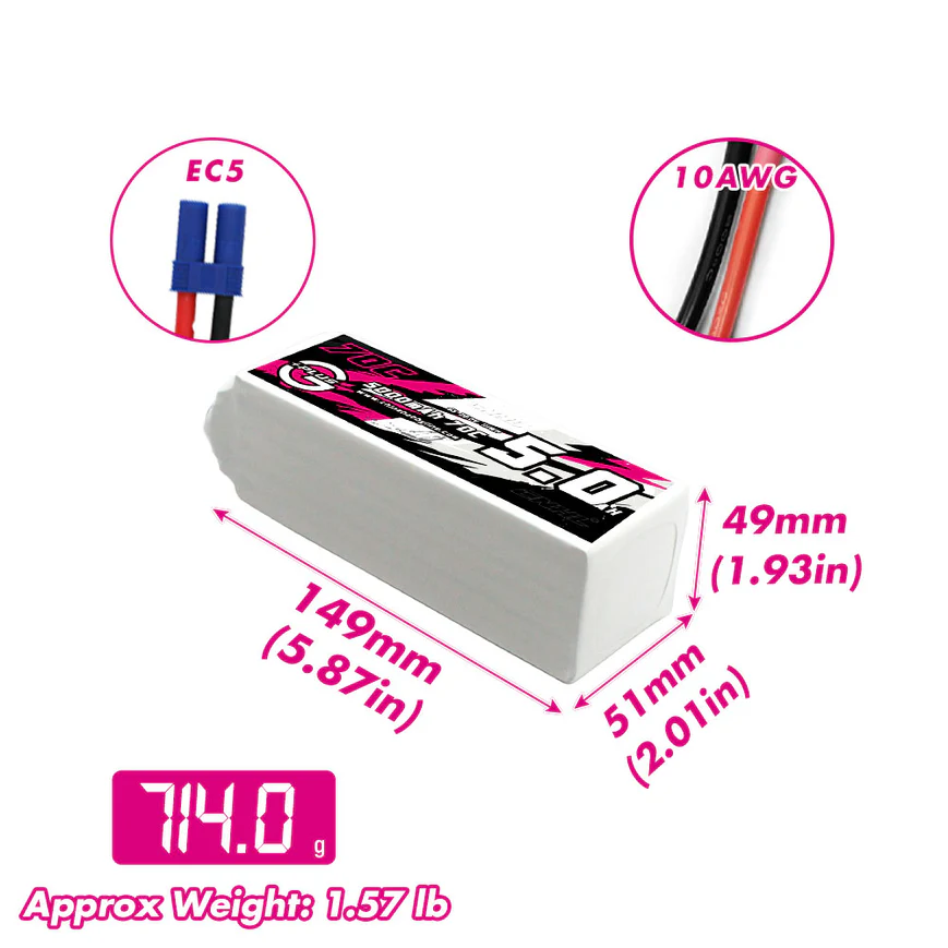 CNHL Lipo 6S 22.2V batterie 50 - 6S Lipo Battery 22.2V 5000Mah avis et prix