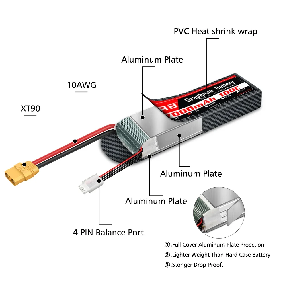 Batterie graphène 2S 3S 4s 6s  - 6S Lipo Battery 22.2V 5000Mah avis et prix