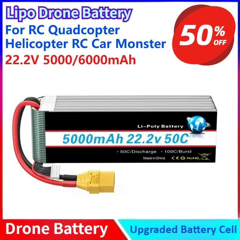 Nouveau 5000/6000 mah 22.2 V b - 6S Lipo Battery 22.2V 5000Mah avis et prix