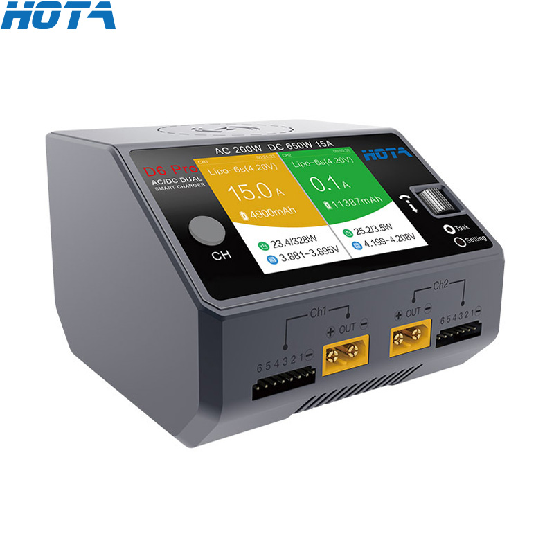 HOTA D6 Pro noir AC 200w DC 2x - Hota D6 Pro Dual Lipo Charger avis et prix