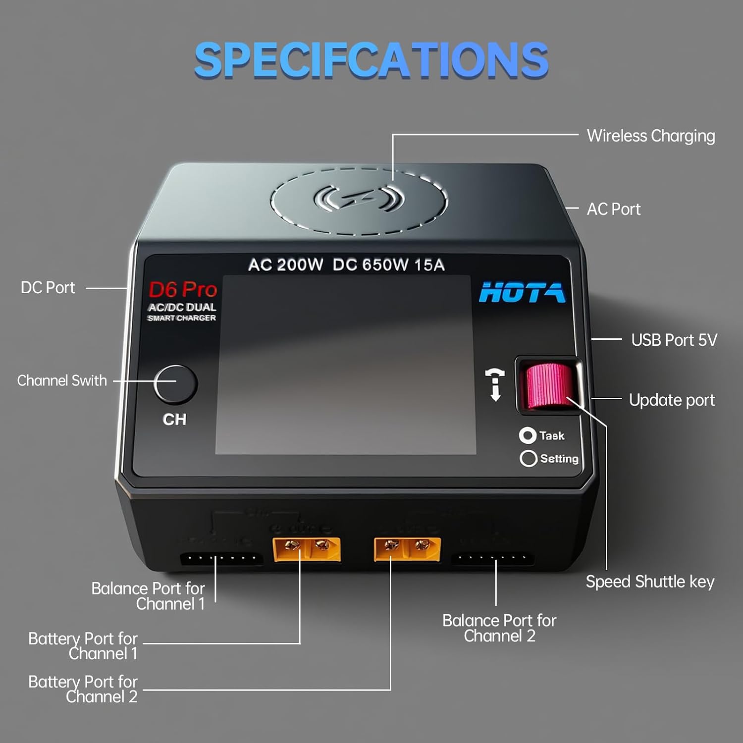 Chargeur de batterie Lipo HOTA - Hota D6 Pro Dual Lipo Charger avis et prix